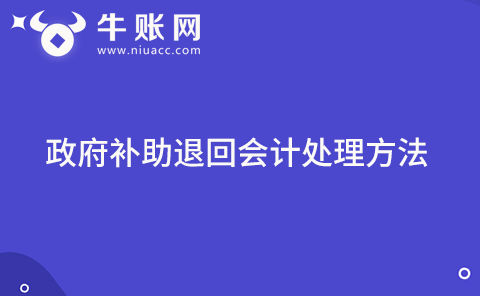 政府補(bǔ)助退回的會計處理方法