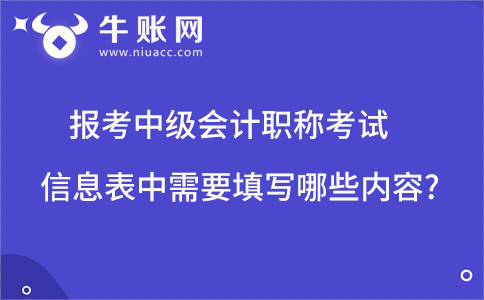 報考中級會計職稱考試信息表中需要填寫哪些內(nèi)容?