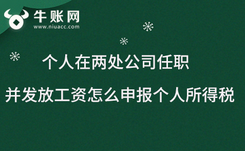 個(gè)人在兩處公司任職并發(fā)放工資，怎么申報(bào)個(gè)人所得稅