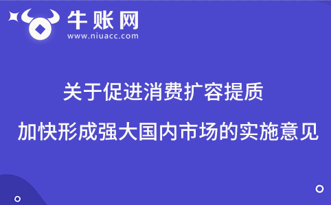 關(guān)于促進消費擴容提質(zhì)加快形成強大國內(nèi)市場的實施意見