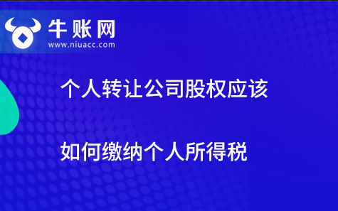 個人轉(zhuǎn)讓公司股權(quán)應(yīng)該如何繳納個人所得稅
