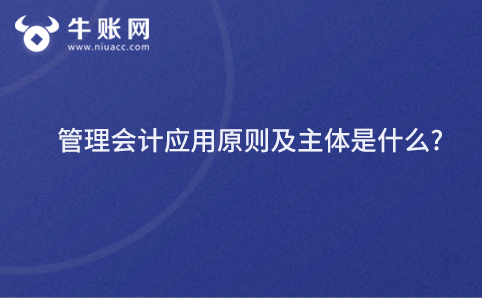 管理會計應用原則及主體是什么?