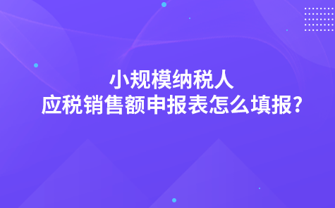 小規(guī)模納稅人應稅銷售額申報表怎么填報?