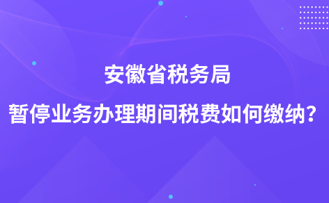 安徽省稅務(wù)局暫停業(yè)務(wù)辦理期間稅費(fèi)如何繳納？