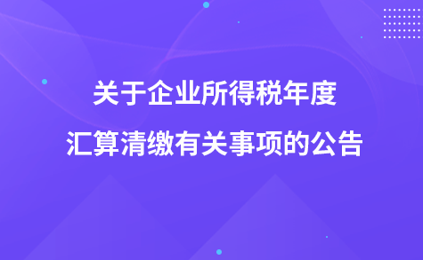 關(guān)于企業(yè)所得稅年度匯算清繳有關(guān)事項(xiàng)的公告