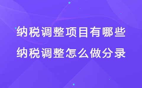 納稅調(diào)整項(xiàng)目有哪些 納稅調(diào)整怎么做分錄