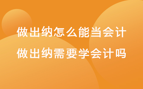 做出納怎么能當會計-做出納需要學(xué)會計嗎