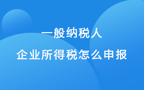 一般納稅人企業(yè)所得稅怎么申報(bào)