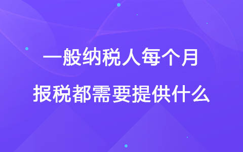一般納稅人每個(gè)月報(bào)稅都需要提供什么