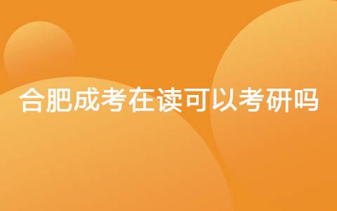 合肥成考在讀可以考研嗎