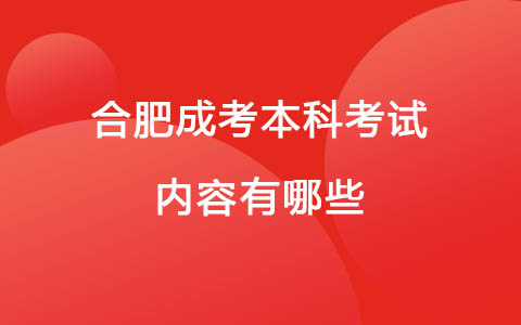 合肥成考本科考試內容有哪些