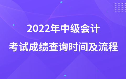 2022年中級(jí)會(huì)計(jì)考試成績查詢時(shí)間及流程