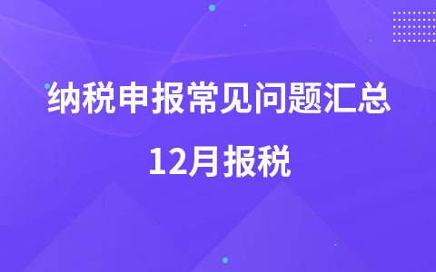 納稅申報常見問題匯總 12月報稅