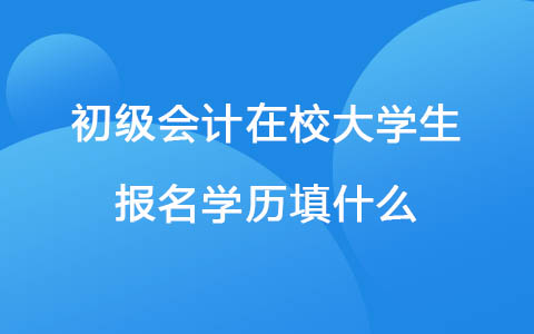 初級(jí)會(huì)計(jì)在校大學(xué)生報(bào)名學(xué)歷填什么