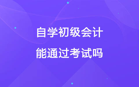 自學(xué)初級會計能通過考試嗎