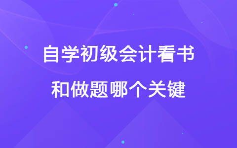 自學(xué)初級會計看書和做題哪個關(guān)鍵