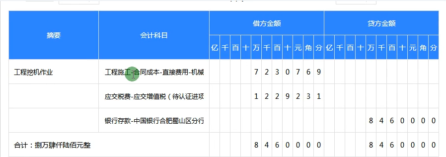 建筑行業(yè)工程挖機(jī)作業(yè)會計實操內(nèi)容