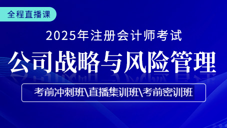 2025年注冊(cè)會(huì)計(jì)師直播課-戰(zhàn)略