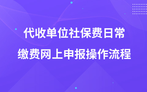 代收單位社保費(fèi)日常繳費(fèi)網(wǎng)上申報(bào)操作流程