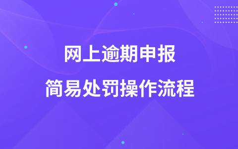網(wǎng)上逾期申報簡易處罰操作流程