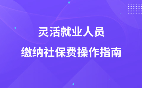 靈活就業(yè)人員繳納社保費(fèi)操作指南