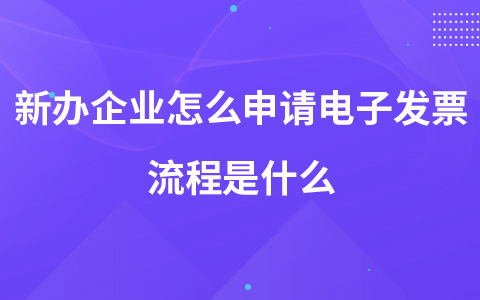 新辦企業(yè)怎么申請(qǐng)電子發(fā)票 流程是什么