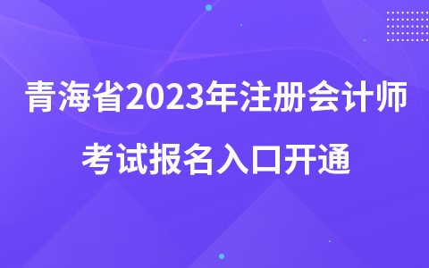 青海省2023年注冊會計(jì)師考試報(bào)名入口開通