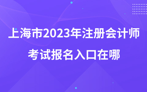 上海市2023年注冊會計(jì)師考試報(bào)名入口在哪