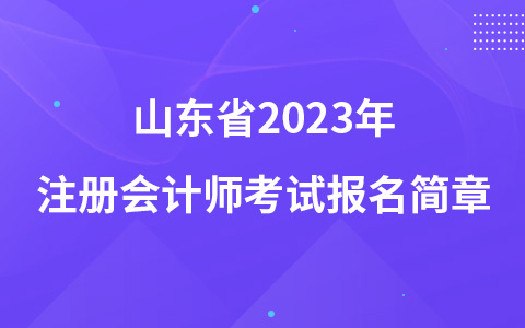 山東省2023年注冊會計(jì)師考試報(bào)名簡章