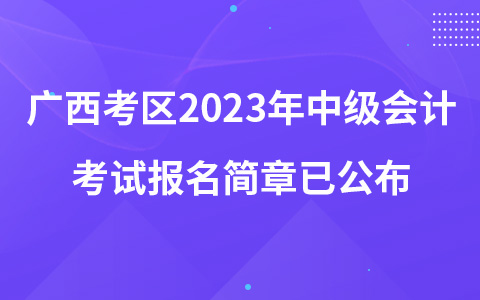 廣西考區(qū)2023年中級會計考試報名簡章已公布