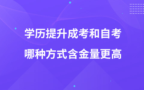 學(xué)歷提升成考和自考哪種方式含金量更高