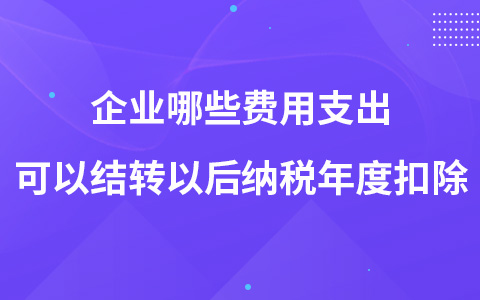 企業(yè)哪些費(fèi)用支出可以結(jié)轉(zhuǎn)以后納稅年度扣除