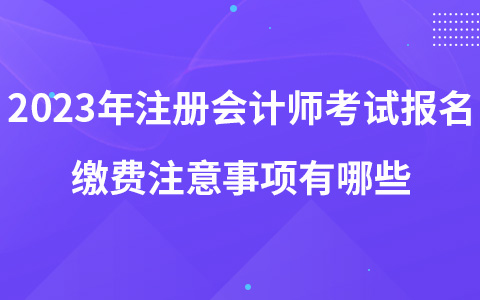 2023年注冊會計(jì)師考試報(bào)名繳費(fèi)注意事項(xiàng)有哪些