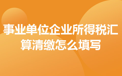 事業(yè)單位企業(yè)所得稅匯算清繳怎么填寫