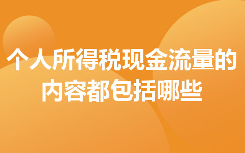 個人所得稅現(xiàn)金流量的內(nèi)容都包括哪些