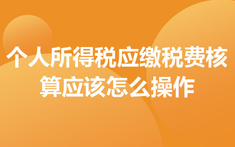 個人所得稅應(yīng)繳稅費(fèi)核算應(yīng)該怎么操作